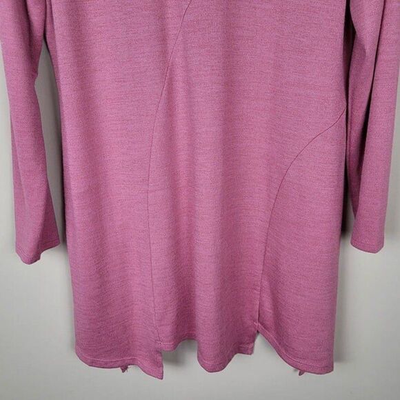 Soft Surroundings Size L Tamara Long Sleeve Asymmetrical Tunic Top Button Pink - Picture 7 of 12